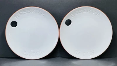 Set 2 Mud Pie Reserve Batch 8-1/2” Round Terracotta Ceramic Cheese Plates *EUC* - Image 1 of 4