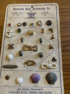 TARJETA DE MUESTRA DE VENDEDOR VINTAGE 151 American Shoe Specialties Co. - Imagen 1 de 9