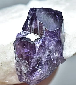 Superb Fluorescent Terminated Purple Scapolite Crystal Specimen 49 Gram - Picture 1 of 14