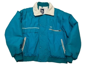 Serac Herren Puffer Skijacke USA Made Türkis Full Zip Taschen Vintage - 42 - Bild 1 von 19