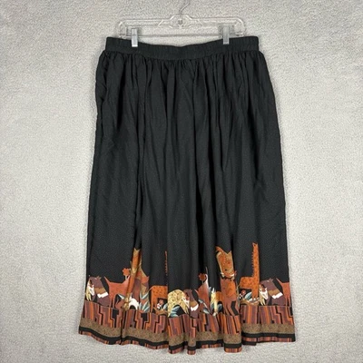 Maxi Falda Stonebridge Para Mujer 2X Negra Lunares Safari Arte Ropa Escoba Palo Foto 1 de 4