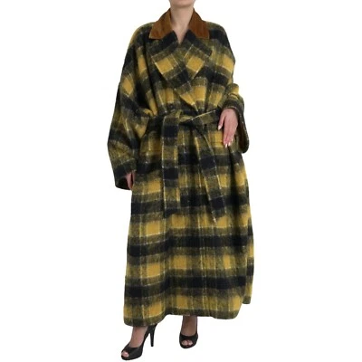 DOLCE & GABBANA Jacket Yellow Checkered Long Sleeve Coat IT40/US6/S RRP 5180usd - Image 1 of 4