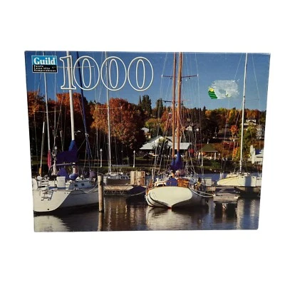 Lake Superior Harbor Sailboats Puzzle 1000 pc NEW SEALED Nautical Ocean Hasbro - Image 1 of 4