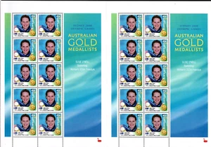 Susie O'Neill Swimming GOLD MEDAL Australia 2000 Olympics SYDNEY UNCUT BLOCK 20 - Picture 1 of 2