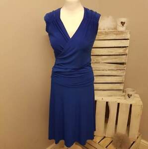 BRAVISSIMO Womens Sleeveless Wrap Dress in Blue SIze 8RC (81)