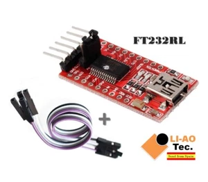 FTDI FT232RL USB to TTL Serial Converter Adapter Module 5V and 3.3V + Cable - Imagen 1 de 6