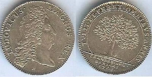 Jeton royal - Louis XV 1703 chambre aux deniers argent / silver 6 gr d=28mm - Picture 1 of 1