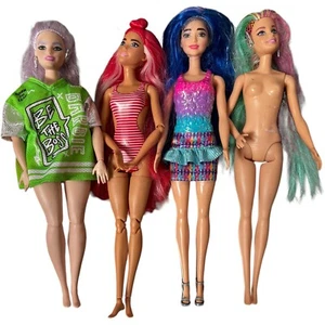 Muñecas Barbie Fashionistas Color Revelar Multi Arco Iris Pelo Articulado Lote 4 B20 - Imagen 1 de 19