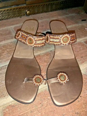 Ann Marino Jesus Toe Topaz Bling Sandals Clogs Kitten High Heels Sz 9.5 ❤️tb9j10 - Image 1 of 4