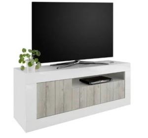 Oscar 3-Door TV Unit White Gloss-White Pine Home Furniture TV Unit* - Picture 1 of 3
