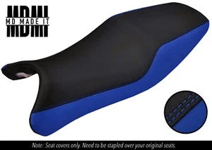 FITS HONDA CBR 1100 XX SUPER BLACKBIRD CUSTOM VINYL SEAT COVER DSG2 BLACK & BLUE - Picture 1 of 5
