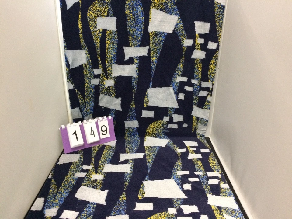 Möbelbezugstoff Polsterstoff Dekostoff Velours dunkelblau Muster hellblau 149 - Bild 1 von 1