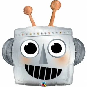 Robot Party Foil Balloon - Super Shape Robot Head 89cm - Robot Party Supplies - Picture 1 of 1