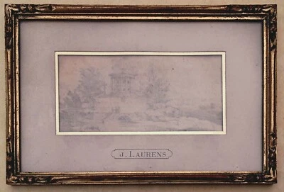 DESSIN signé J. LAURENS, daté 1846. TEMPLE de VESTA ROME. Encadré, sous verre - Photo 1/3