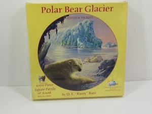Rompecabezas redondo de colección sellado Polar Bear Glacier - 1000 piezas - Imágenes ocultas - Imagen 1 de 6