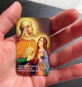 Carte médaille prière Sainte Vierge / Prayer medal card Holy Virgin