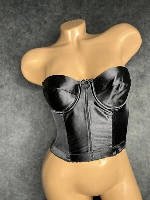 Sujetador retro vintage Vassarette pin up gótico negro deshuesado bustier talla 34A Foto 1 de 4