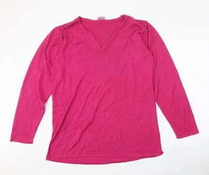 Agenda Womens Pink V-Neck Acrylic Blend Jumper Size 12 - Picture 1 of 12