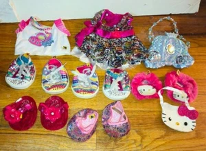 Lot of Build A Bear Clothing Tangled Hello Kitty Slippers Bag Cinderella Shoes - Picture 1 of 1