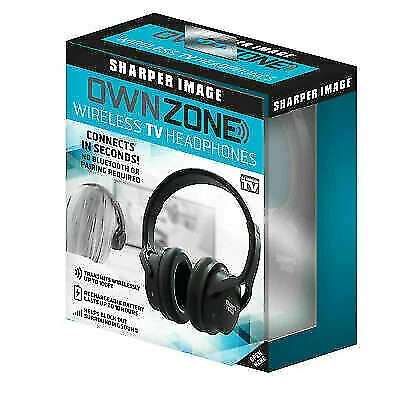 Sharper Image 30603 OWN ZONE Black Wireless TV Headphones