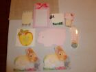 Die Cut Note Pad Lot  Bunny, Pig, Sheep, Ice Cream Cone, Apple, Floral,Sneaker