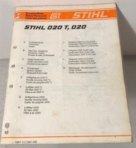 Stihl Chainsaw Dealership Spare Replacement Part List Catalog Stihl 020 T, 020 - Picture 1 of 7