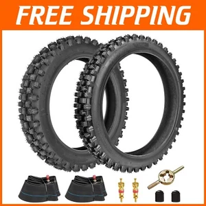 60/100-14 & 80/100-12 Off-Road Tire and Tube Kit for Dirt Bikes - Durable Rubber - Picture 1 of 11
