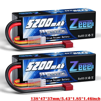 2x Zeee 3S 11,1V Lipo Akku Batteries T 5200mAh 80C für RC Auto Boat Flugzeug LKW - Bild 1 von 4