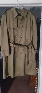 Vintage Men's Long Trench Coat Removable Wool Liner Size 42 Long Made In Poland - Picture 1 of 24