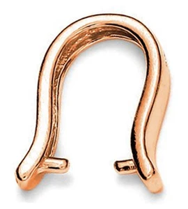 1 STERLING SILVER 925 LARGE STRONG PENDANT PINCH BAIL ROSE GOLD PLATED, 16 MM - Picture 1 of 3