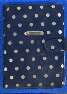 JUICY COUTURE Blue Gold Dot Cover Padded Protector Case 8.5x5 Kindle Mini iPad
