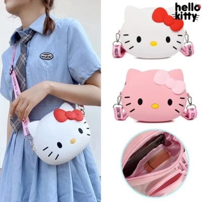 Hello Kitty Silicone Crossbody Bag New PLUS MYSTERY HELLO KITTY FIGURE KEYCHAIN - Image 1 of 4