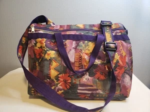 Bolso Expandible Vintage TLC Lienzo Floral Hecho en EE. UU. 1995 - Imagen 1 de 15
