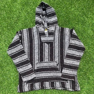Alfombra droga a rayas gris y negra Baja sudadera con capucha talla grande - Imagen 1 de 5
