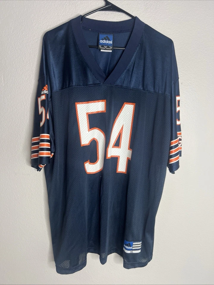 Camiseta deportiva vintage Adidas Brian Urlacher para hombre XL #54 Chicago Bears NFL azul marino usada en excelente estado Foto 1 de 4