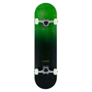 Rocket Complete Skateboard Double Dipped Black Green 8" - Picture 1 of 4