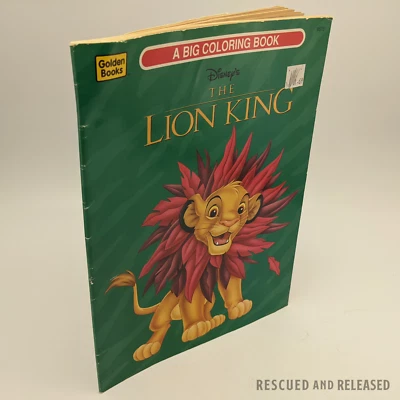 Libro para colorear vintage de El Rey León 1994 Golen Books Disney Foto 1 de 4