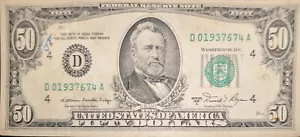 1981A $50 Fifty Dollar Bill Federal Reserve Note Cleveland Oh Vintage Currency - Picture 1 of 2