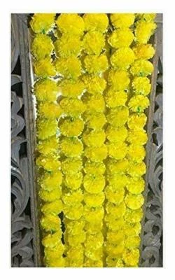 100 peças guirlandas artificiais de flores de calêndula decoração de evento indiano casamento videira - Imagem 1 de 4