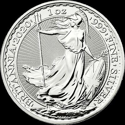 Britannia Two Pounds Bullion £2.00 2020 1 Troy Ounce .999 Fine Silver • 39.61£