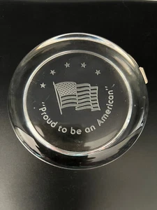 Vintage Art Glass- Fenton Proud to be an American Paperweight- Flag- 3.25" - Picture 1 of 5