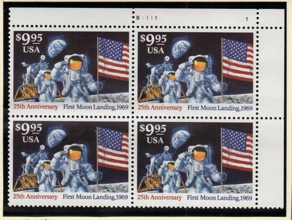 1994 Moon Landing $9.95 Sc 2842 plate block of 4 MNH - Image 1 of 1