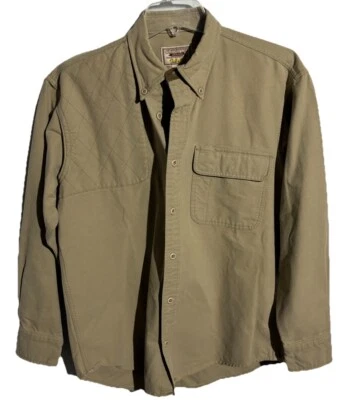 Cabela's Chamois Hunting Sz M Shooting Shirt Men’s Outfitter Series Beige - Image 1 of 4