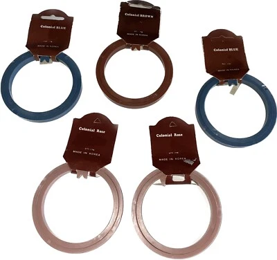 5 VTG Embroidery 3” Hoops Needlepoint Quilt Sewing Blue Pink & Brown Plastic - Image 1 of 4