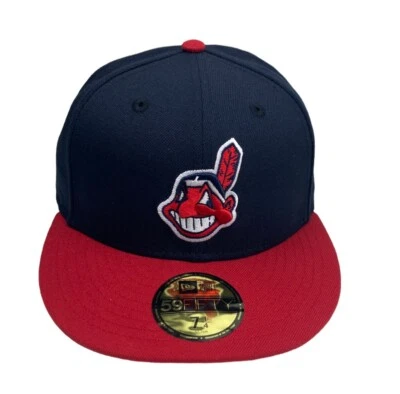 New Era Cleveland Indians 59 Fifty Fitted Navy cap hat size 71/4 - Image 1 of 4