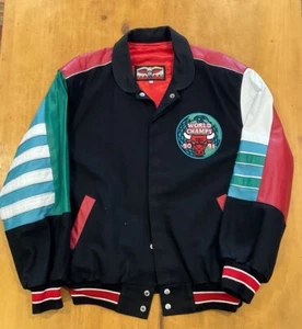 Vintage Original Jeff Hamilton Lederjacke 1991 Chicago Bulls World Champions XL - Bild 1 von 4