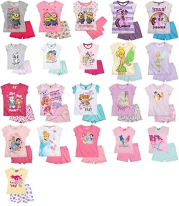 Girls kids pyjamas shorties nightwear short - Picture 1 of 13