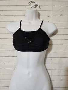 Women's Island Soul Solid Black Unpadded Bikini Top, Size S - Picture 1 of 8