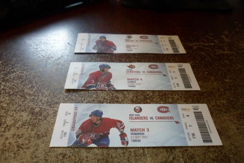 montreal canadiens hockey club ticket lot of 12 2007-2008-2010 +hall of fame nhl Cover