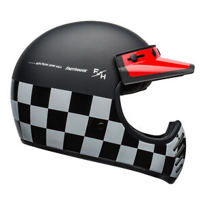 Bell 2021 Cruiser Moto 3 Helmet (Fasthouse Checkers M/G Black/White/Red) Small